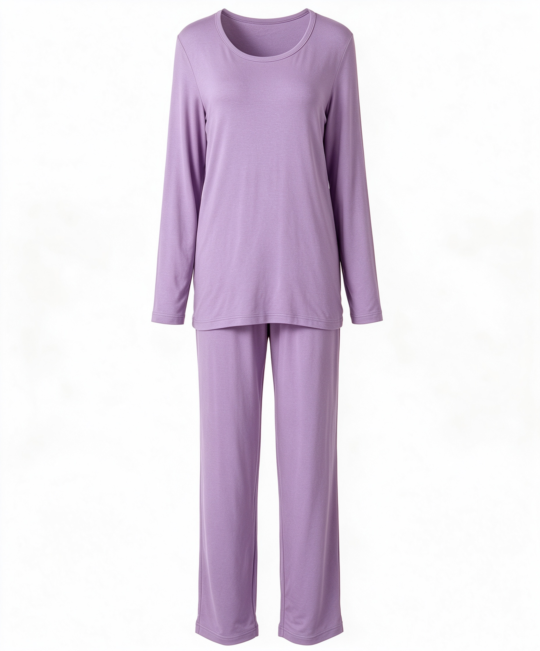 Adult Bamboo Fiber Round Neck Pajama Set