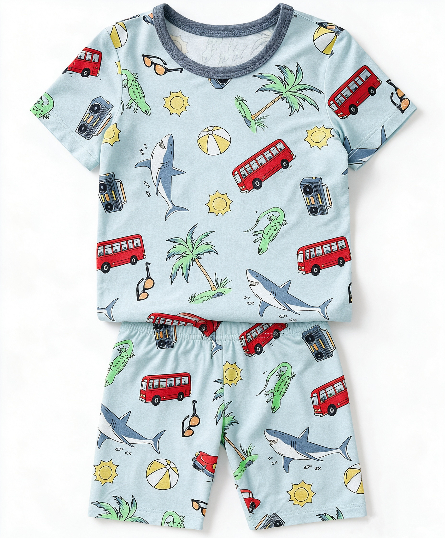Kids Bamboo Fiber Short Sleeve & Shorts Set
