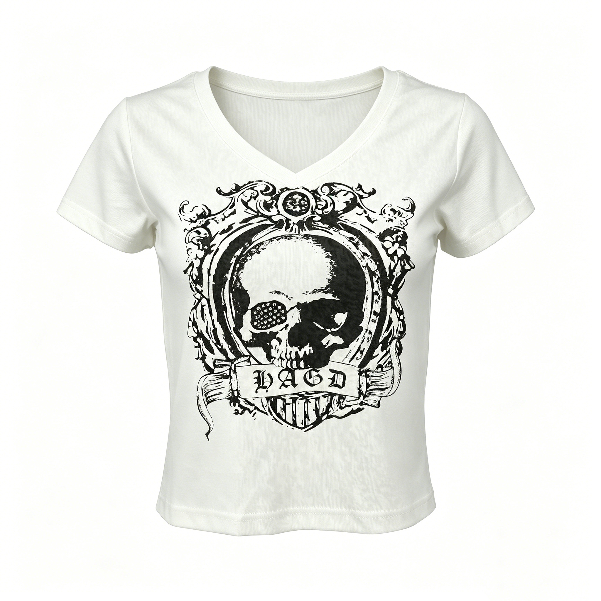 Women V-Neck Crop T-Shirt