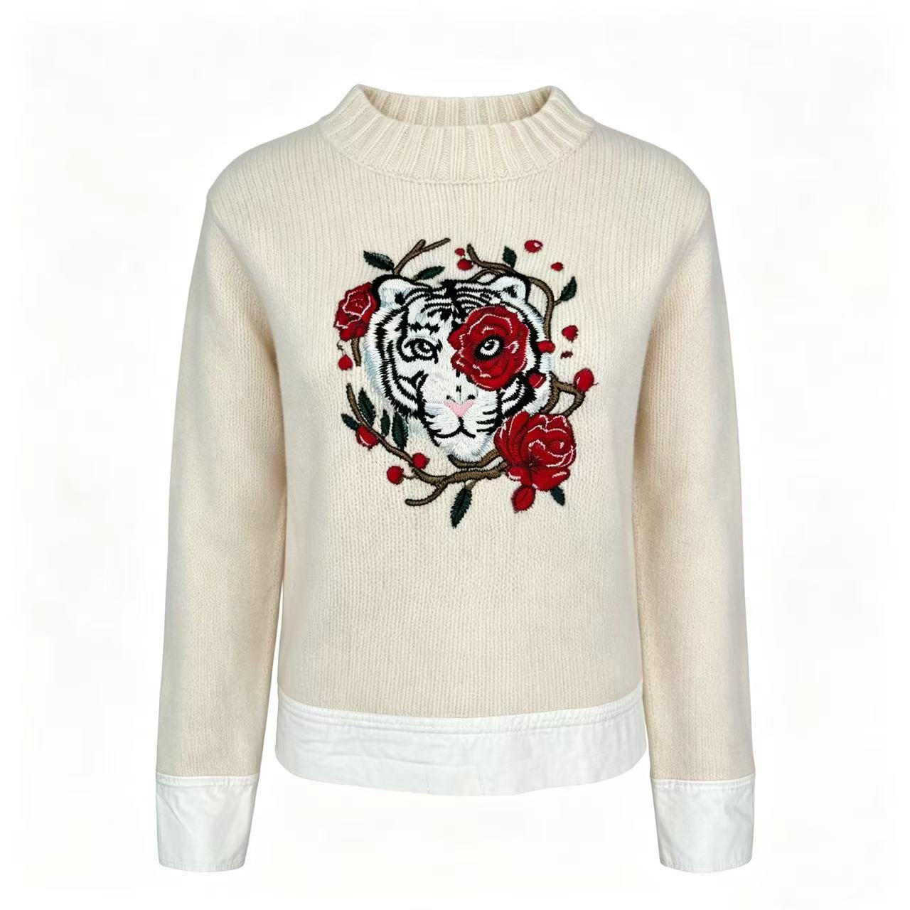 Thick Stitch Embroidery Sweater