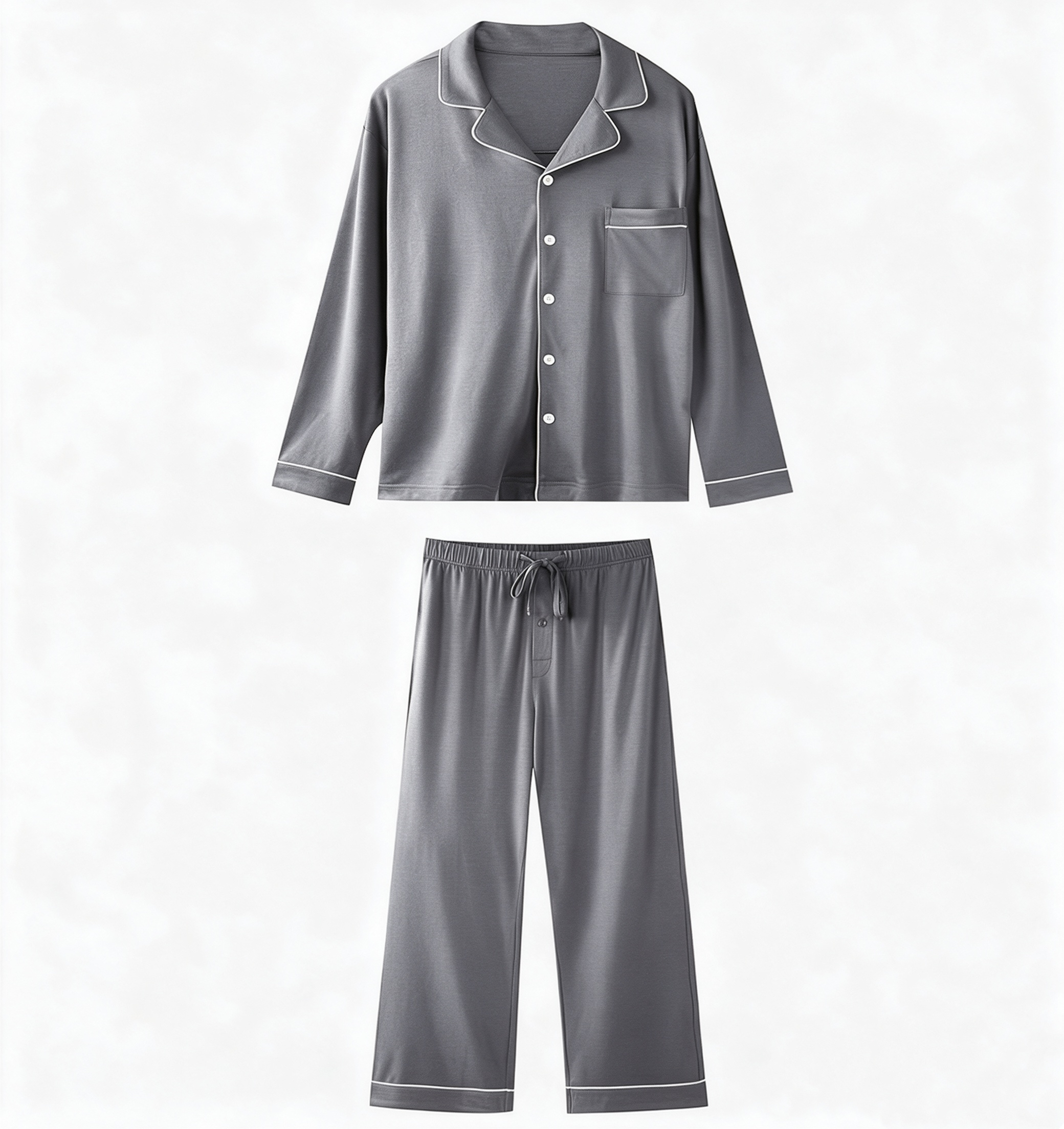 Adult Bamboo Fiber Collared Pajama Set